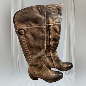 Vince Camuto  Bilco Antique Coal Distressed Studded Riding Boots size 7